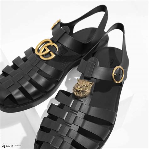 gucci rubber buckle strap sandal fake|how to tell gucci shoes were real.